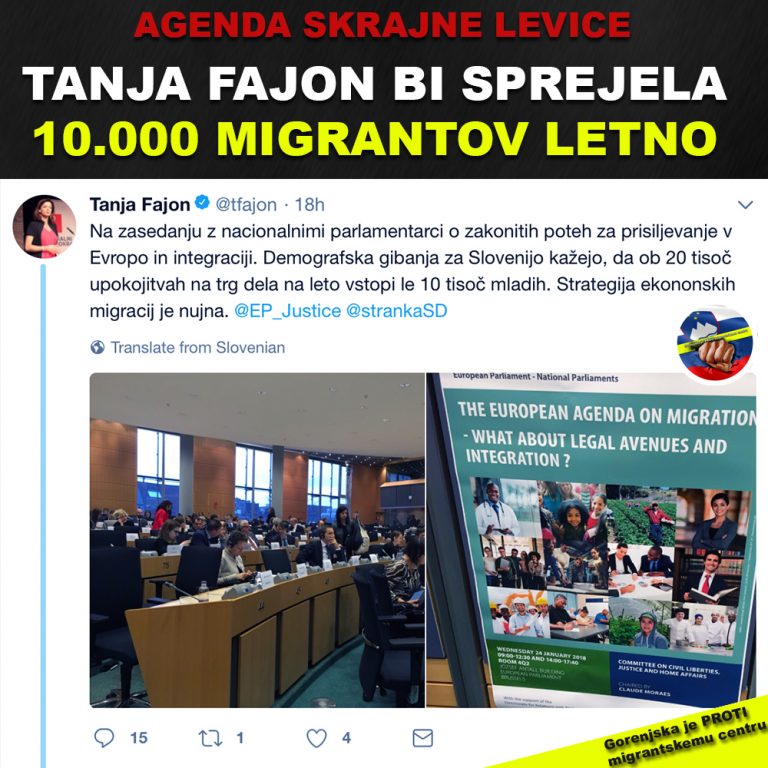 Tanja Fajon bi vsako leto uvozila 10.000 migrantov