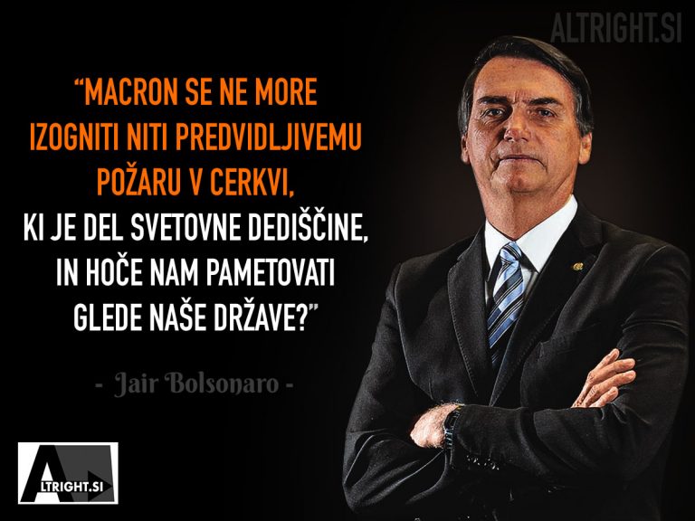 Jair Bolsonaro odgovarja Emmanuelu Macronu